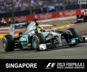 yapboz Nico Rosberg - Mercedes - Singapur, 2013